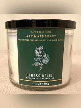 Bath & Body Works Aromatherapy Stress Relief Eucalyptus Spearmint Candle 14.5 OZ